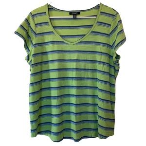Chaps Green V-Neck T-Shirt * 1X